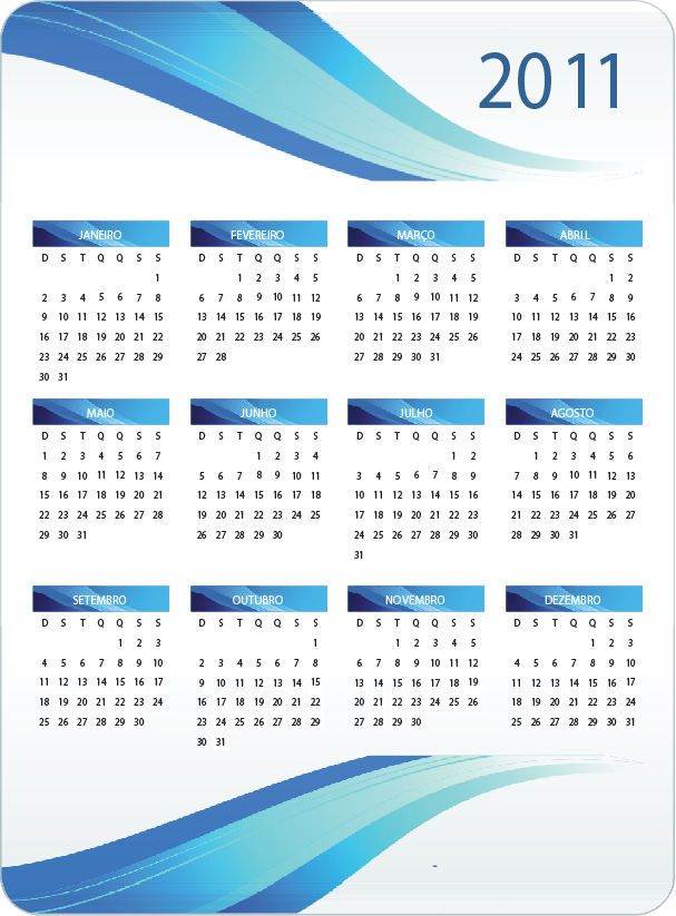free vector Printable 2011 Calendar Vector